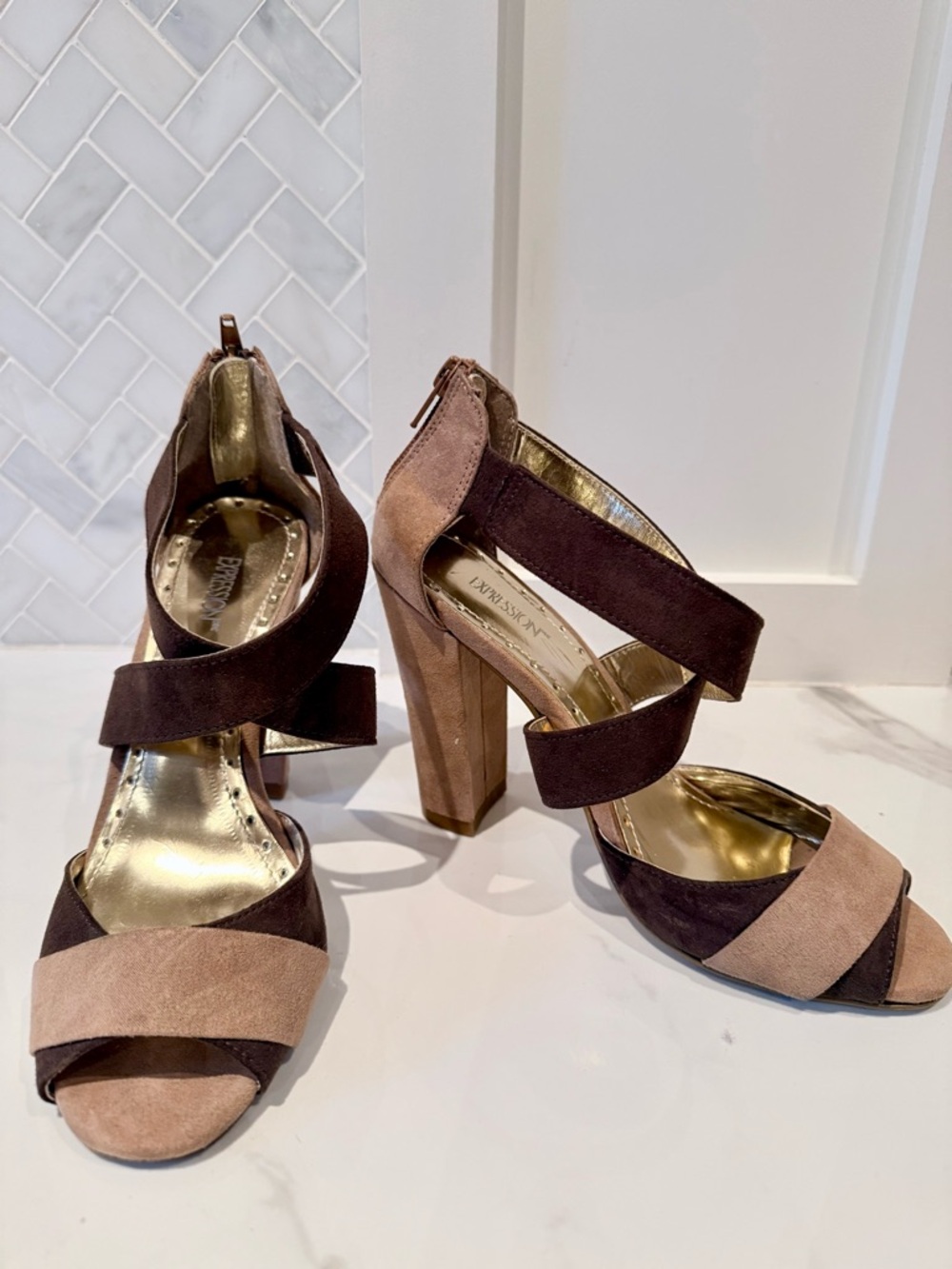 Strappy Block-Heel Sandals